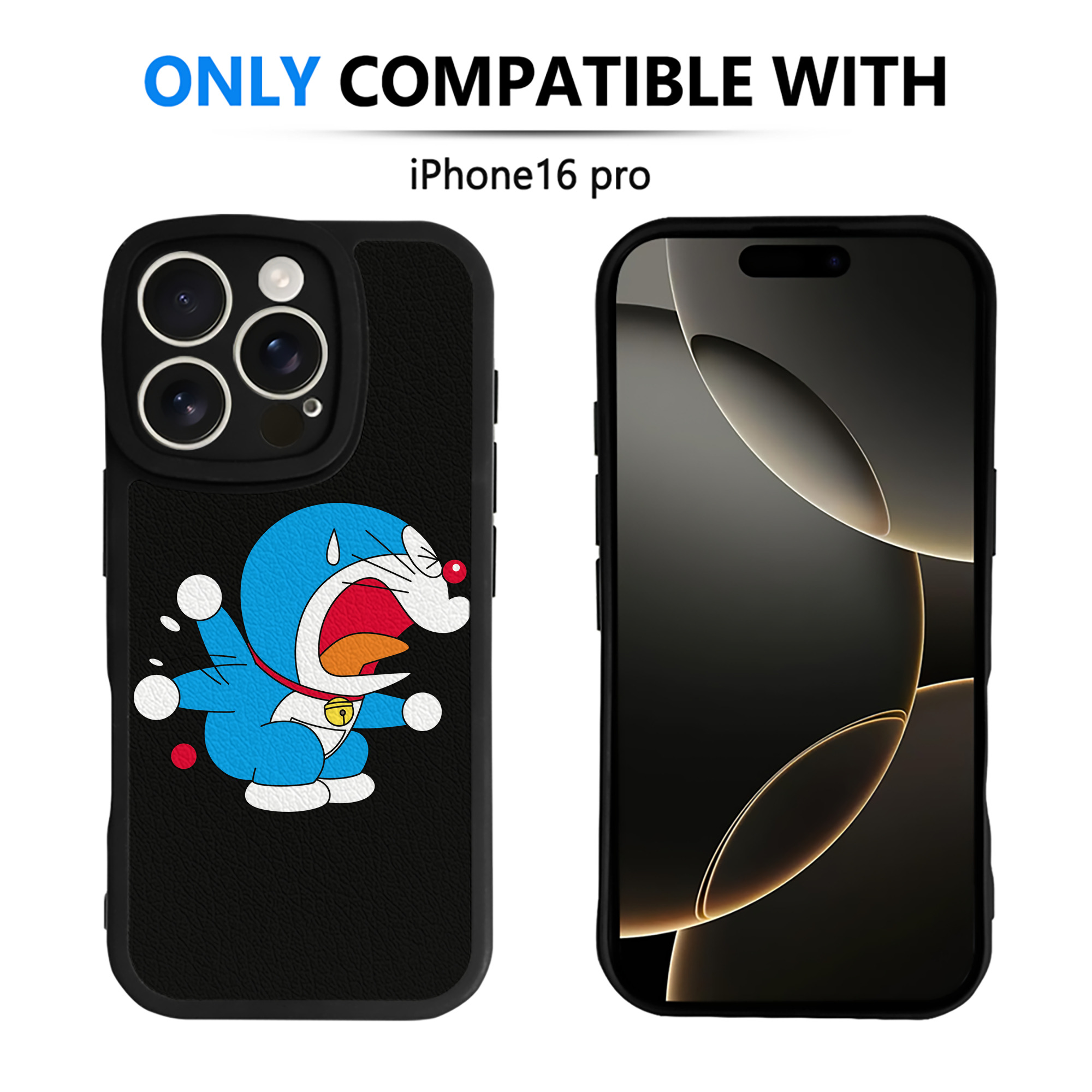 （画像用） ドラえもん Doraemon 【iPhone 16シリーズ対応】シリコンスマホケース（レザー調） 材質：シリコン